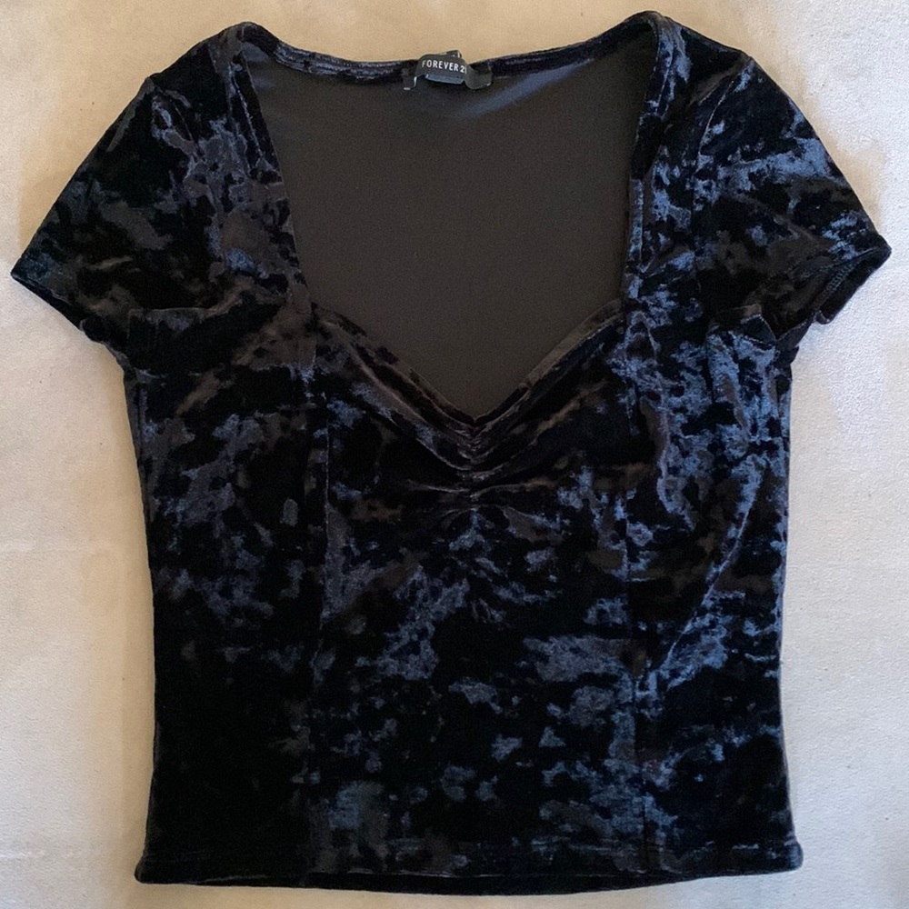 Ruched Velvet Crop Top